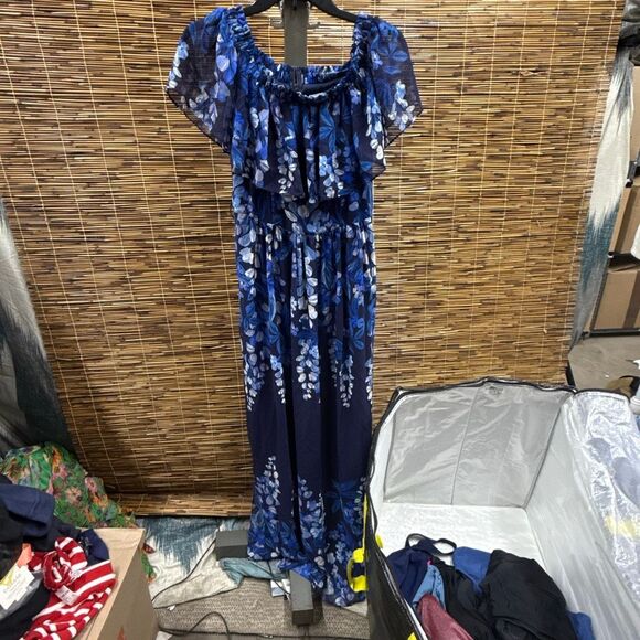 Eliza J Womens Chiffon Off the Shoulder Maxi Dress Size 6 - Picture 2 of 3